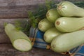 Fresh sliced Ã¢â¬â¹Ã¢â¬â¹zucchini and dill on a napkin Royalty Free Stock Photo